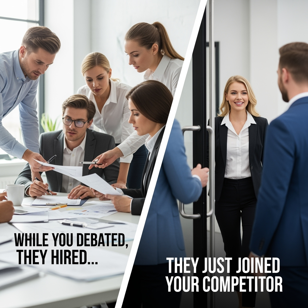 Competitive hiring advantage - while you debated, they hired